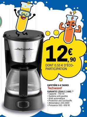 CAFETIÈRE 6-8 TASSES Techwood