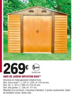 ABRI DE JARDIN IMITATION BOIS