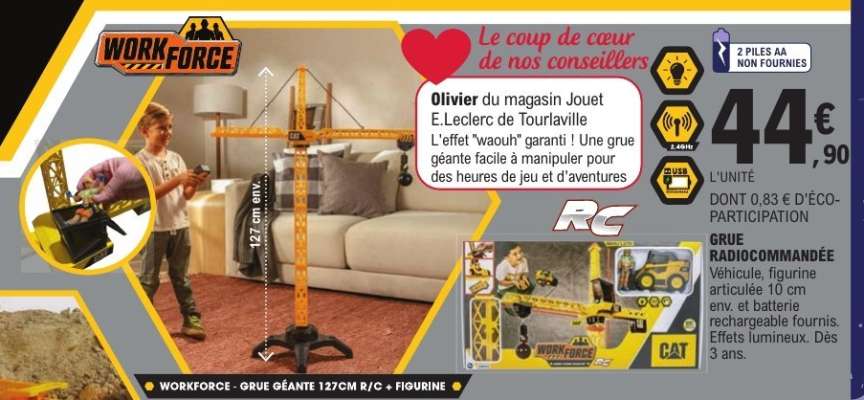 WORKFORCE - GRUE GÉANTE 127CM R/C + FIGURINE