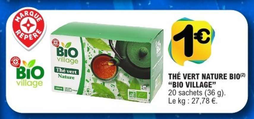 THÉ VERT NATURE BIO "BIO VILLAGE"