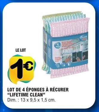LOT DE 4 ÉPONGES À RÉCURER “LIFETIME CLEAN”
