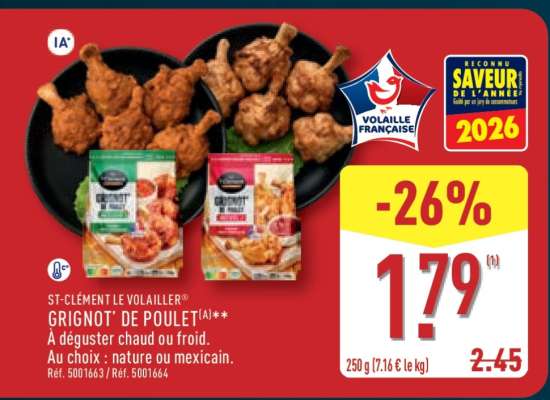 ST-CLÉMENT LE VOLAILLER GRIGNOT' DE POULET