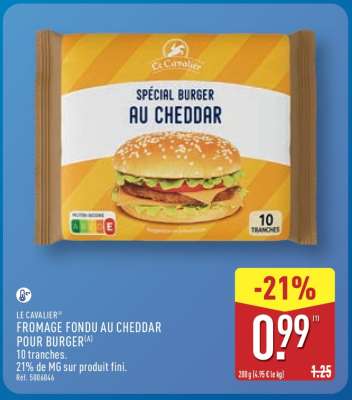 LE CAVALIER FROMAGE FONDU AU CHEDDAR POUR BURGER