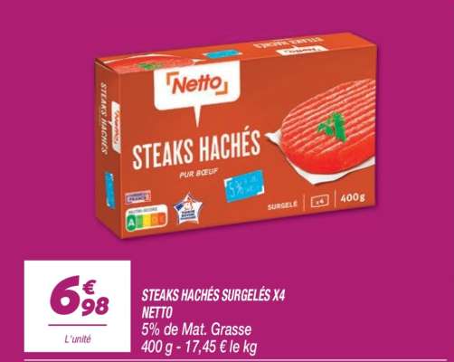 STEAKS HACHÉS SURGELÉS X4 NETTO