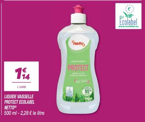 LIQUIDE VAISSELLE PROTECT ECOLABEL NETTO