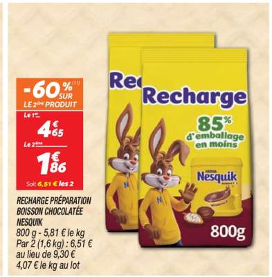 RECHARGE PRÉPARATION BOISSON CHOCOLATÉE NESQUIK