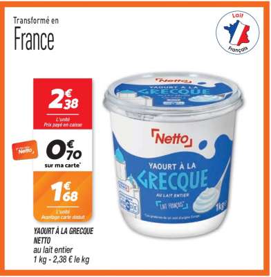 YAOURT À LA GRECQUE NETTO