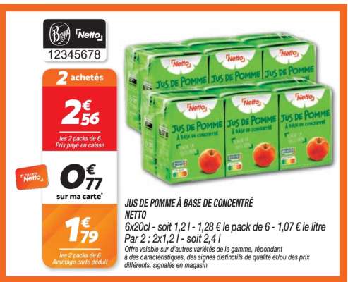 JUS DE POMME À BASE DE CONCENTRÉ