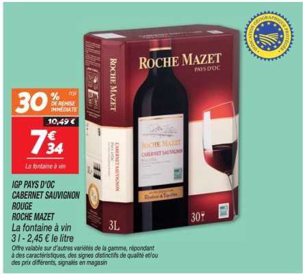 IGP PAYS D'OC CABERNET SAUVIGNON ROUGE