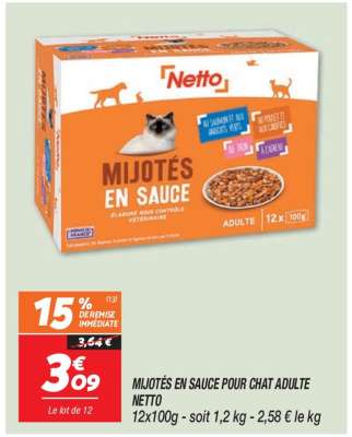 Mijotés en Sauce pour Chat Adulte Netto