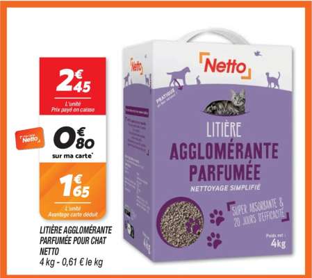 Litière Agglomérante Parfumée pour Chat Netto