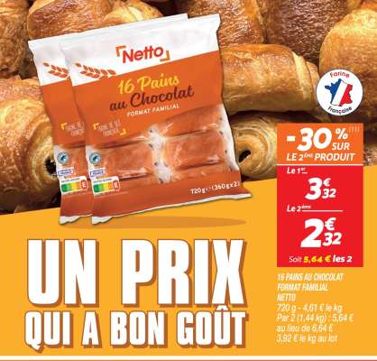 16 Pains au Chocolat Format Familial