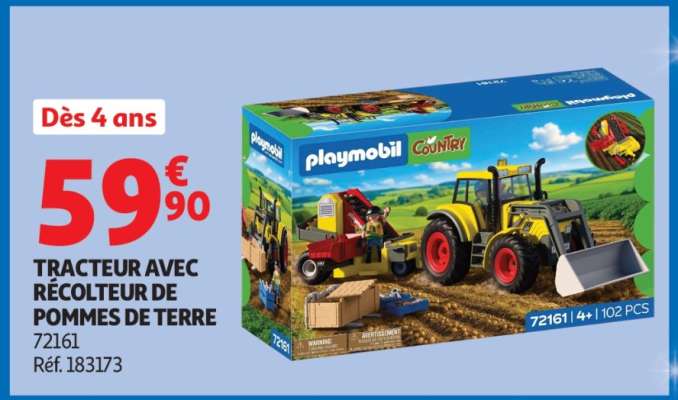 TRACTEUR AVEC RÉCOLTEUR DE POMMES DE TERRE