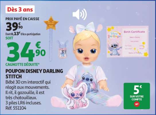 POUPON DISNEY DARLING STITCH