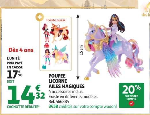 POUPEE LICORNE AILES MAGIQUES