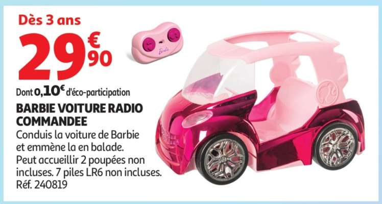 BARBIE VOITURE RADIO COMMANDEE