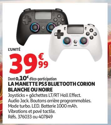 LA MANETTE PS5 BLUETOOTH CORION BLANCHE OU NOIRE