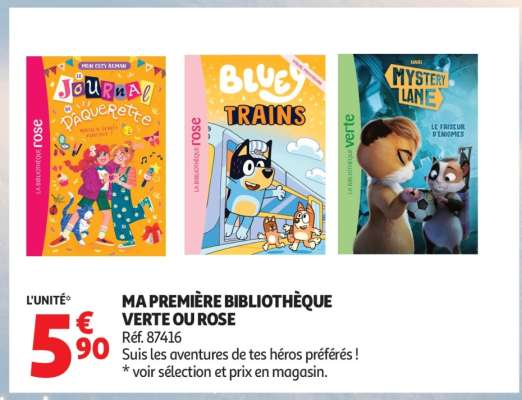 MA PREMIÈRE BIBLIOTHÈQUE VERTE OU ROSE