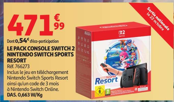 LE PACK CONSOLE SWITCH 2 NINTENDO SWITCH SPORTS RESORT