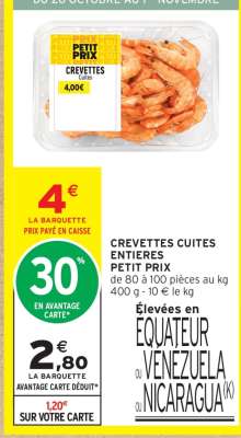 CREVETTES CUITES ENTIÈRES