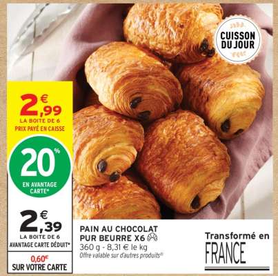 PAIN AU CHOCOLAT PUR BEURRE X6