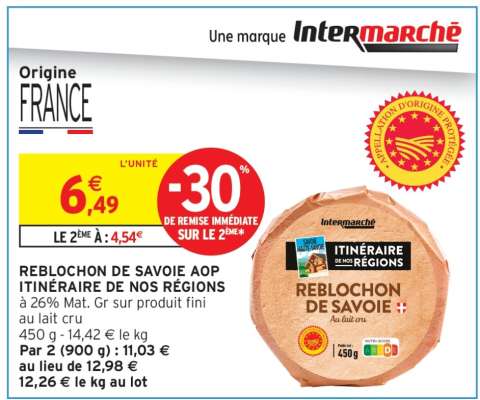 REBLOCHON DE SAVOIE AOP ITINÉRAIRE DE NOS RÉGIONS