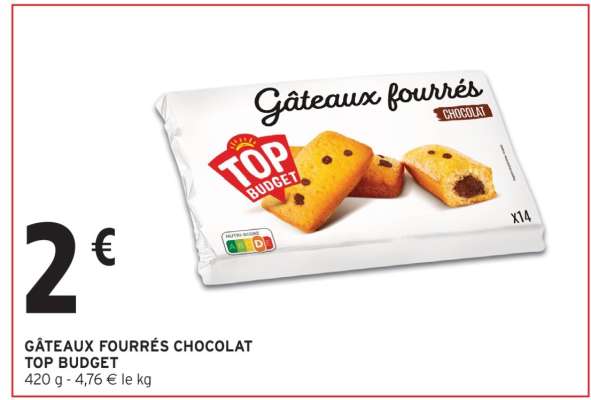 GÂTEAUX FOURRÉS CHOCOLAT TOP BUDGET