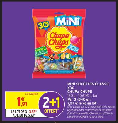 MINI SUCETTES CLASSIC X30 CHUPA CHUPS