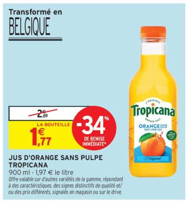 Jus D'orange Sans Pulpe Tropicana