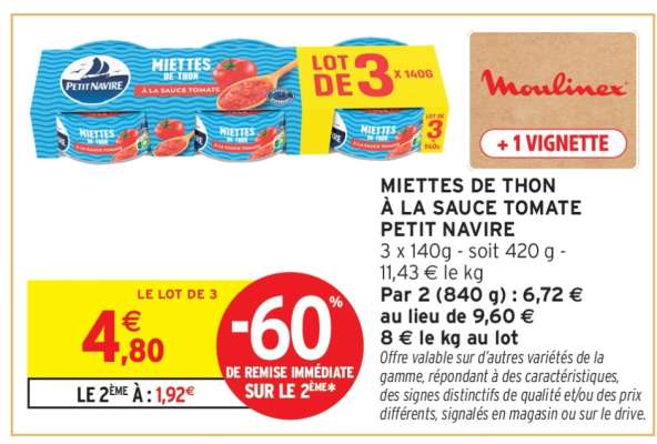 MIETTES DE THON À LA SAUCE TOMATE PETIT NAVIRE