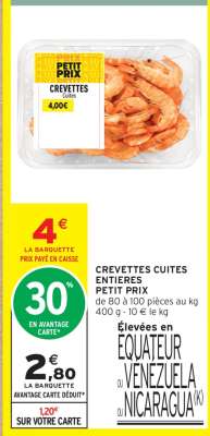 CREVETTES CUITES ENTIÈRES