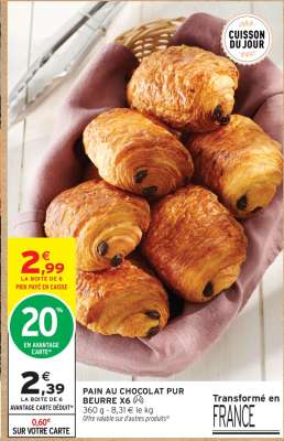 PAIN AU CHOCOLAT PUR BEURRE X6