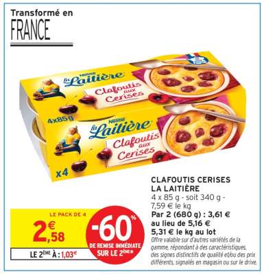 Clafoutis Cerises La Laitière