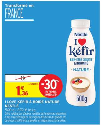 I LOVE KÉFIR À BOIRE NATURE NESTLÉ