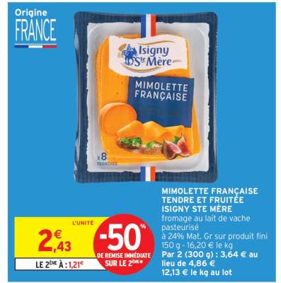 Mimolette Française Tendre et Fruitée Isigny Ste Mère