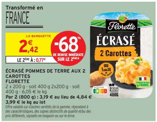 ÉCRASÉ POMMES DE TERRE AUX 2 CAROTTES