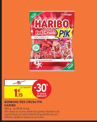 BONBONS RED CRUSH PIK HARIBO