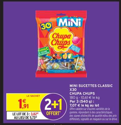 MINI SUCETTES CLASSIC X30 CHUPA CHUPS