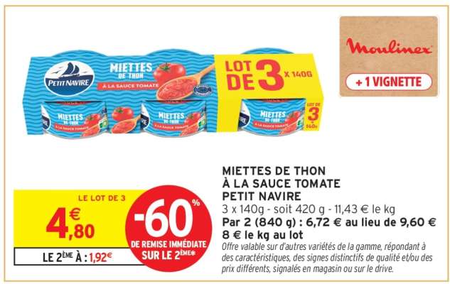 MIETTES DE THON À LA SAUCE TOMATE PETIT NAVIRE