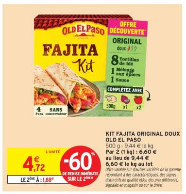 KIT FAJITA ORIGINAL DOUX OLD EL PASO