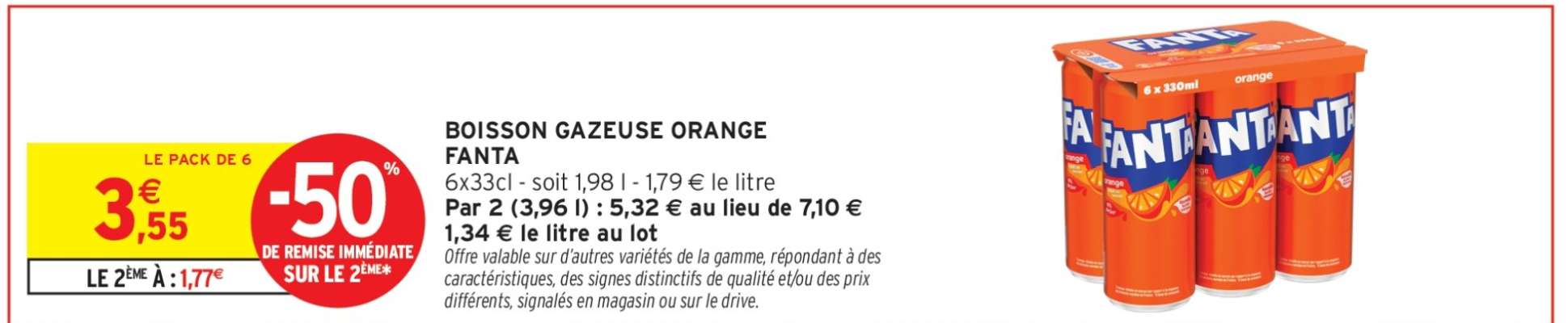 Boisson gazeuse orange Fanta