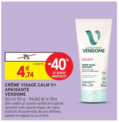 CRÈME VISAGE CALM V+ APAISANTE VENDOME
