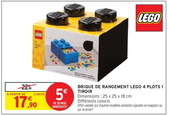 Brique de Rangement LEGO 4 Plots 1 Tiroir