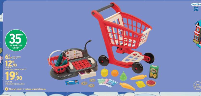 Chariot garni + caisse enregistreuse