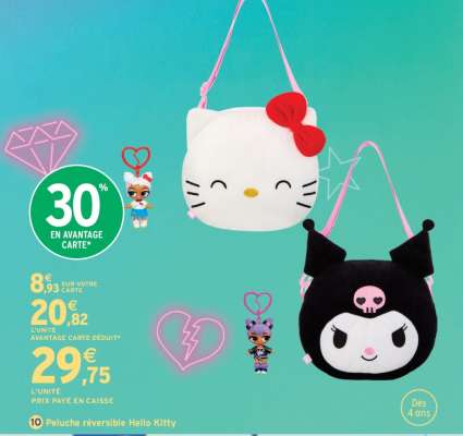 Peluche réversible Hello Kitty