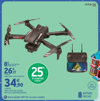 Drone pliable Wifi 32 cm avec caméra