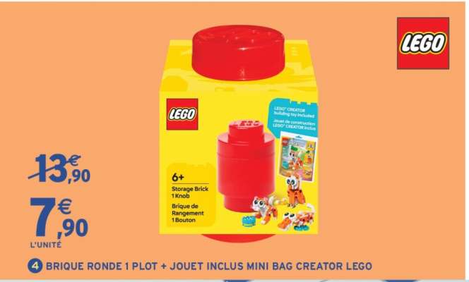 Brique Ronde 1 Plot + Jouet Inclus Mini Bag Creator LEGO