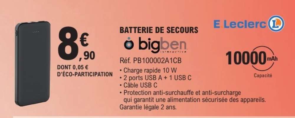 Batterie de secours Bigben
