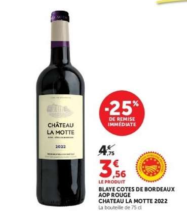 BLAYE COTES DE BORDEAUX AOP ROUGE CHATEAU LA MOTTE 2022