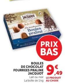 BOULES DE CHOCOLAT FOURREES PRALINE JACQUOT